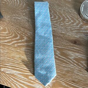 Vineyard Vines Boys Light Blue Tie with Baseball Pattern